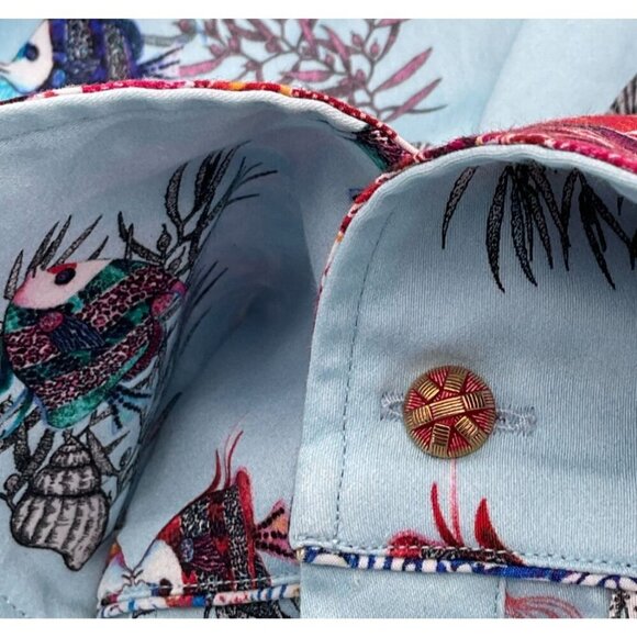 Robert Graham Priscilla Long Sleeve Button Front Tropical Fish Shirt NWT Small - Picture 7 of 12